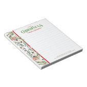 クリスマスフラワーとエバーグリー縁どズ ノートパッド (アングル)