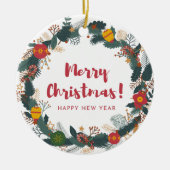 クリスマスフラワーのオーナメント セラミックオーナメント (正面)