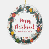 クリスマスフラワーのオーナメント セラミックオーナメント (左)