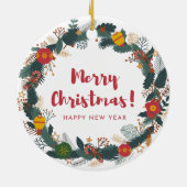 クリスマスフラワーのオーナメント セラミックオーナメント (裏面)