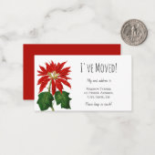 クリスマスフラワーアナウンスメントカードを移動 ノートカード (正面/裏面インサイチュ)