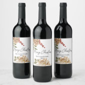 クリスマスフラワーウォーターの色 ワインラベル (ボトル)