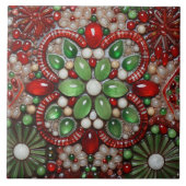 クリスマスフラワーオブストーンテラコッタスペインの1 タイル (正面)