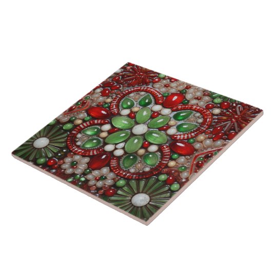 クリスマスフラワーオブストーンテラコッタスペインの1 タイル (側面)