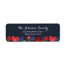 クリスマスフラワーズスノーフレーク差出人住所ラベル