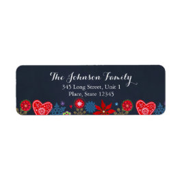 クリスマスフラワーズスノーフレーク差出人住所ラベル ラベル