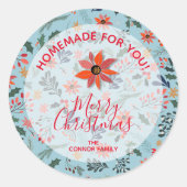 クリスマスフラワーズホームメイドグッズ休日ベーキング ラウンドシール (正面)