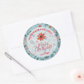 クリスマスフラワーズホームメイドグッズ休日ベーキング ラウンドシール (封筒)