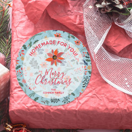 クリスマスフラワーズホームメイドグッズ休日ベーキング ラウンドシール