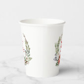 クリスマスフラワーズリースカスタムモノグラム 紙コップ (右)