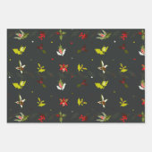 クリスマスフラワードールの継ぎ目のない模様ベクター ラッピングペーパーシート (正面3)