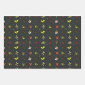 クリスマスフラワードールの継ぎ目のない模様ベクター ラッピングペーパーシート (正面2)