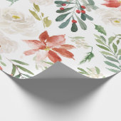 クリスマスフラワーパターン ラッピングペーパー (角)