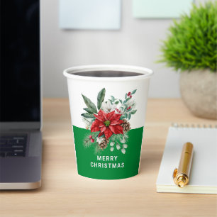 クリスマスフラワーブーケメリークリスマス文字2 紙コップ