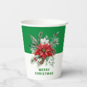 クリスマスフラワーブーケメリークリスマス文字2 紙コップ (裏面)