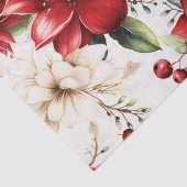 クリスマスフラワーポインセチア赤緑パターン 薄葉紙 (詳細)