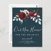 クリスマスフラワームービングアナウンスポストカード ポストカード (正面/裏面)