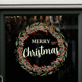 クリスマスフラワーリースメリークリスマス ウィンドウサイン