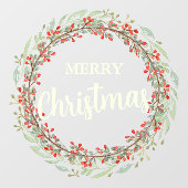 クリスマスフラワーリースメリークリスマス ウィンドウサイン (シート)