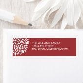 クリスマスフラワー差出人住所ラベル – 赤 ラベル (インサイチュ)