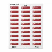 クリスマスフラワー差出人住所ラベル – 赤 ラベル (フルシート)