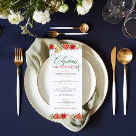 クリスマスフラワー縁どタイポグラフィ 招待状