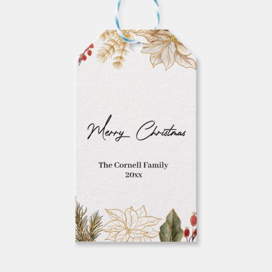 クリスマスフラワー ギフトタグ (正面)