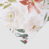 クリスマスフラワー&ホワイトローズのパターン 薄葉紙 (詳細)