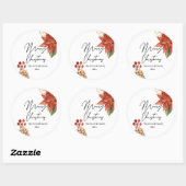 クリスマスフラワー ラウンドシール (シート)