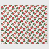 クリスマスフラワー ラッピングペーパー (フラット)