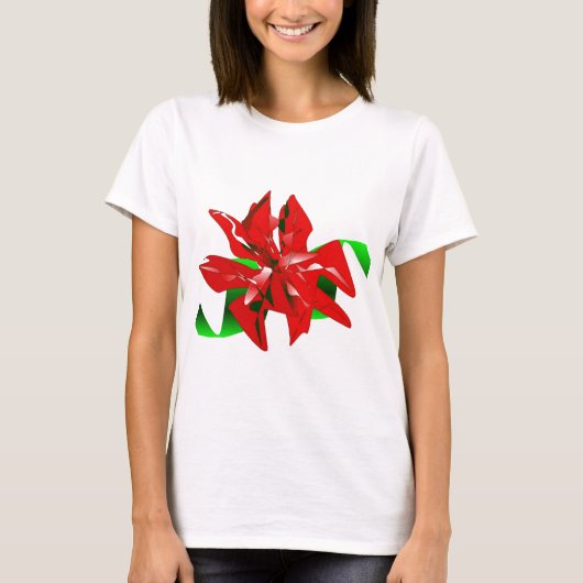 クリスマスフラワーI Tシャツ（カスタマイズ可能） Tシャツ (正面)