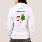 クリスマスフランケンチーズウィメンズフルジップフード付きスウェットシャツ パーカ (裏面)