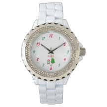 クリスマスフランケンチーズウィメンズラインストーン時計