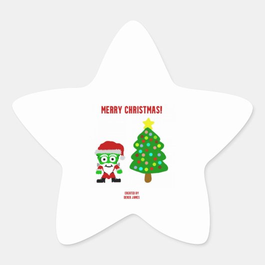 クリスマスフランケンチーズスターステッカー 星シール (正面)