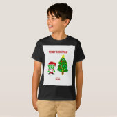 クリスマスフランケンチーズボーイズブラックベーシックTシャツ Tシャツ (正面フル)