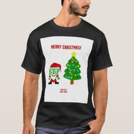 クリスマスフランケンチーズメンズブラックベーシックTシャツ Tシャツ