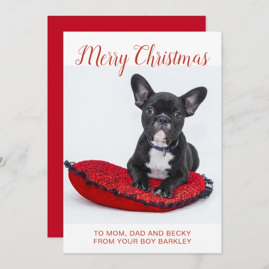 クリスマスフランスのの祝杯を家族に送る シーズンカード (正面/裏面)