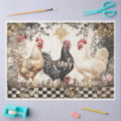 クリスマスフランスのの鶏 薄葉紙 (クラフト)