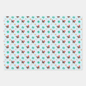 クリスマスフランスのサンタ・ブルドッグ・ジンジャーブレッドCookie ラッピングペーパーシート (正面)