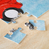 クリスマスフランスのデリバリートラック雪のブルドッグ ジグソーパズル (側面)