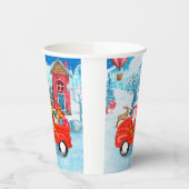 クリスマスフランスのデリバリートラック雪のブルドッグ 紙コップ (左)