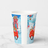 クリスマスフランスのデリバリートラック雪のブルドッグ 紙コップ (右)