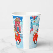 クリスマスフランスのデリバリートラック雪のブルドッグ 紙コップ (左)