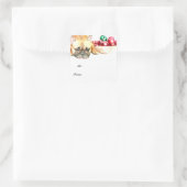 クリスマスフランスのブルドッグギフトラベルシール スクエアシール (バッグ)