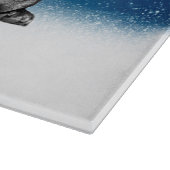 クリスマスフランスのブルドッグパピーススノーサンタハット カッティングボード (角)