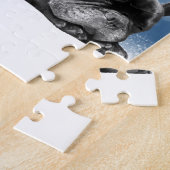 クリスマスフランスのブルドッグパピーススノーサンタハット ジグソーパズル (側面)