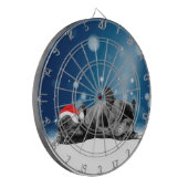 クリスマスフランスのブルドッグパピーススノーサンタハット ダーツボード (正面左)