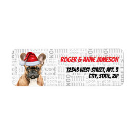 クリスマスフランスのブルドッグ恋人の休日のアドレス ラベル