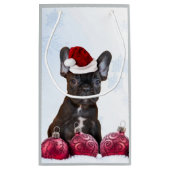 クリスマスフランスのブルドッグ抱き枕 スモールペーパーバッグ (裏面)