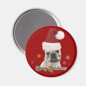 クリスマスフランスのブルドッグ磁石 マグネット (正面/裏面)